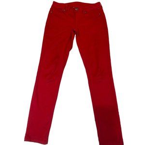 Maurices Women Denim Flex Red Jegging Jeans Pant H0117 Low Rise Cotton SZ Small